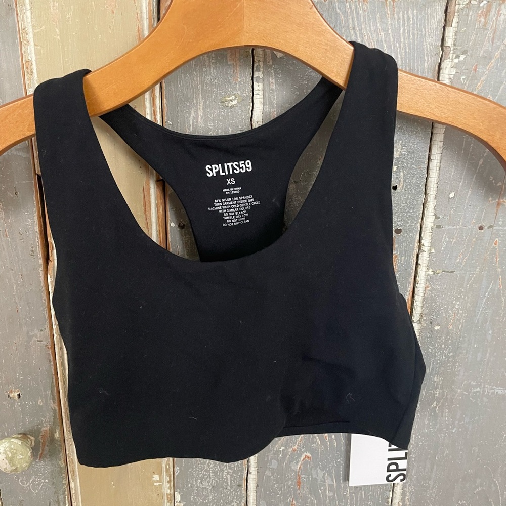 SPLITS59 Black Racerback Sports Bra